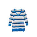 Γυναικείο Πλεκτό Χρώμα Block Stripes V-Neck Pullover